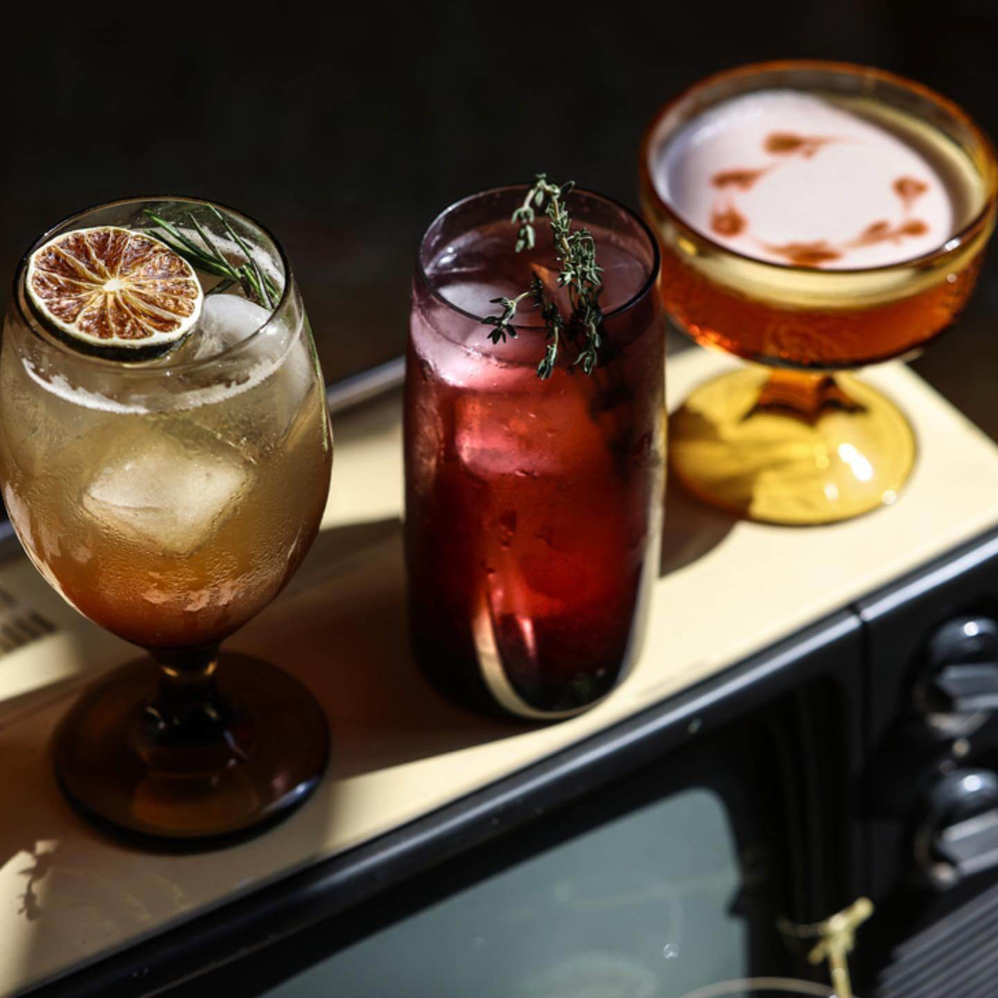 three seasonal craft cocktails from Art Bar