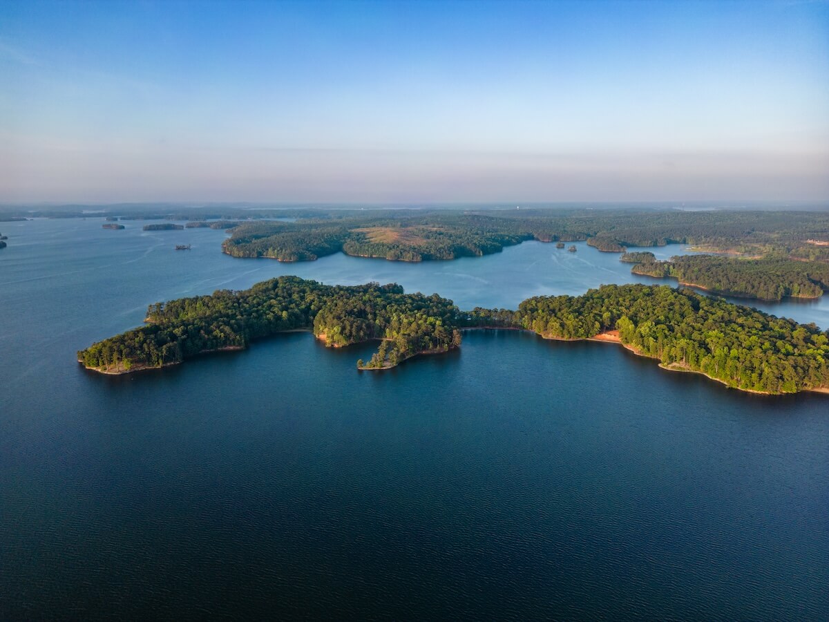 An aerial view of Russell Lands Heritage at Lake Martin