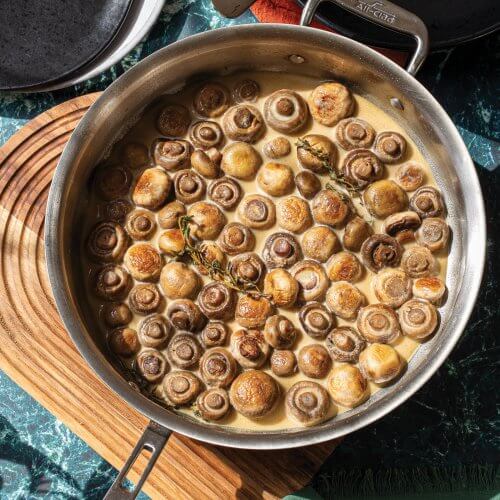 SB Thanksgiving Recipes Creamy Mushrooms Glazed in Sherry Credit Dani McReynolds