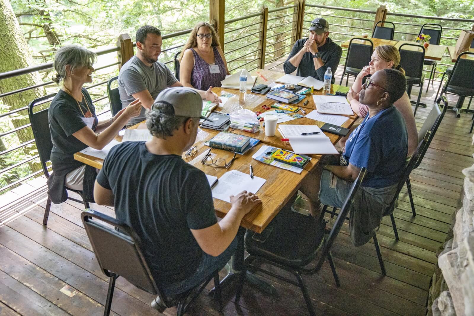 Group of people around a table