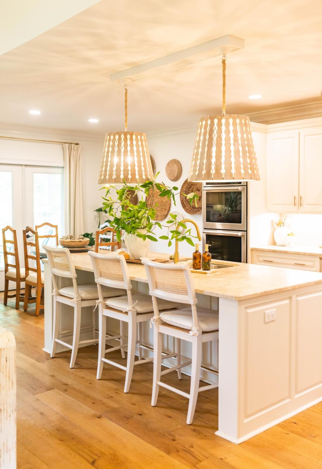 Cream-colored kitchen with island