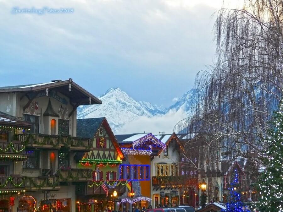 Downtown Leavenworth, Washington at Christmas 