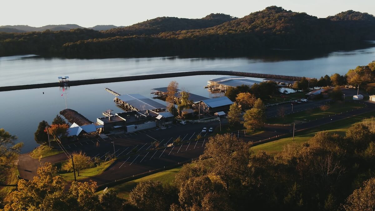 Aerial view of Wildwood Resort & Marina in Granville, TN.