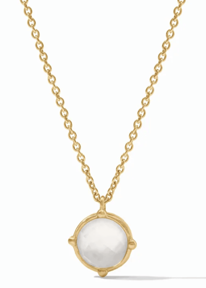 17 Birmingham FINDS Perfect for Summer - 6 A gold chain necklace with an oval-shaped white stone pendant.