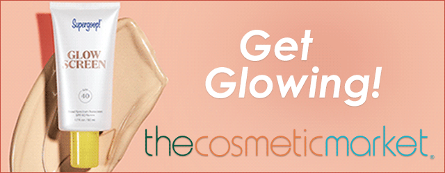 Polished & Playful: What to Wear This Spring - 2 Tube of sunscreen labeled "Glowscreen" with SPF 40 on a textured surface. Text reads "Get Glowing this Spring 2025! thecosmeticmarket.