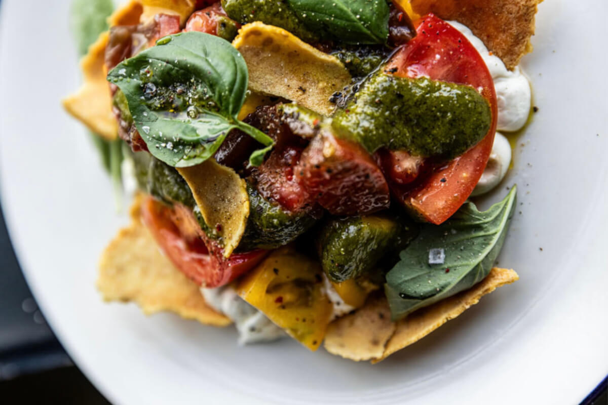 RECIPE: Automatic’s Heirloom Tomato Salad with Charred Basil-Sherry Vinaigrette