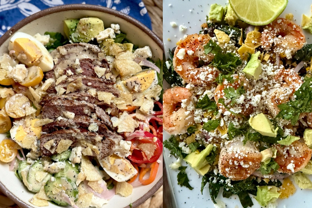 Just in Time for June: Two New Lazy Girl High-Protein Salads (Topped with Chips!)