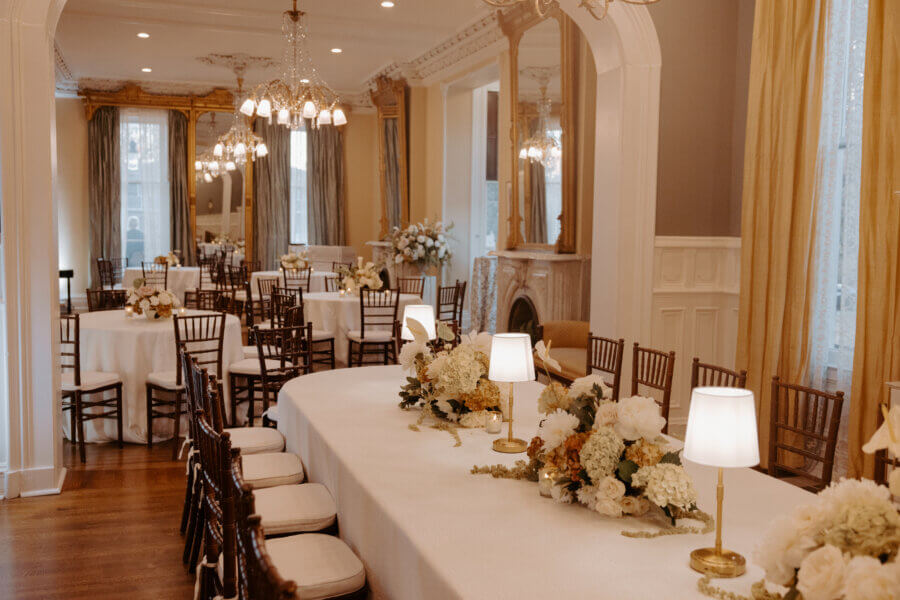 An Elegant Memphis Wedding at The Historic James Lee House - 15 An elegant wedding reception dining hall at The James Lee House.