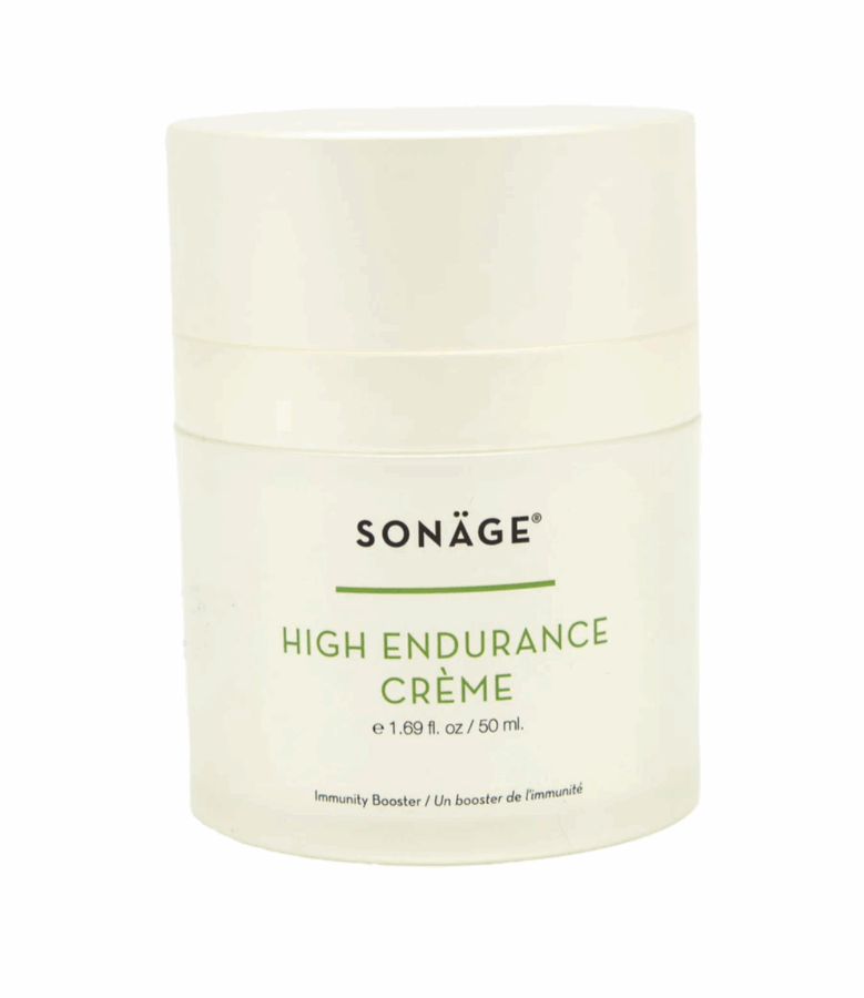16 Nashville FINDS for a Winter Refresh - 6 A white cylindrical container labeled “Sonäge High Endurance Crème” with a capacity of 1.69 fl. oz (50 ml), perfect for your Winter Reset skincare routine in Nashville.
