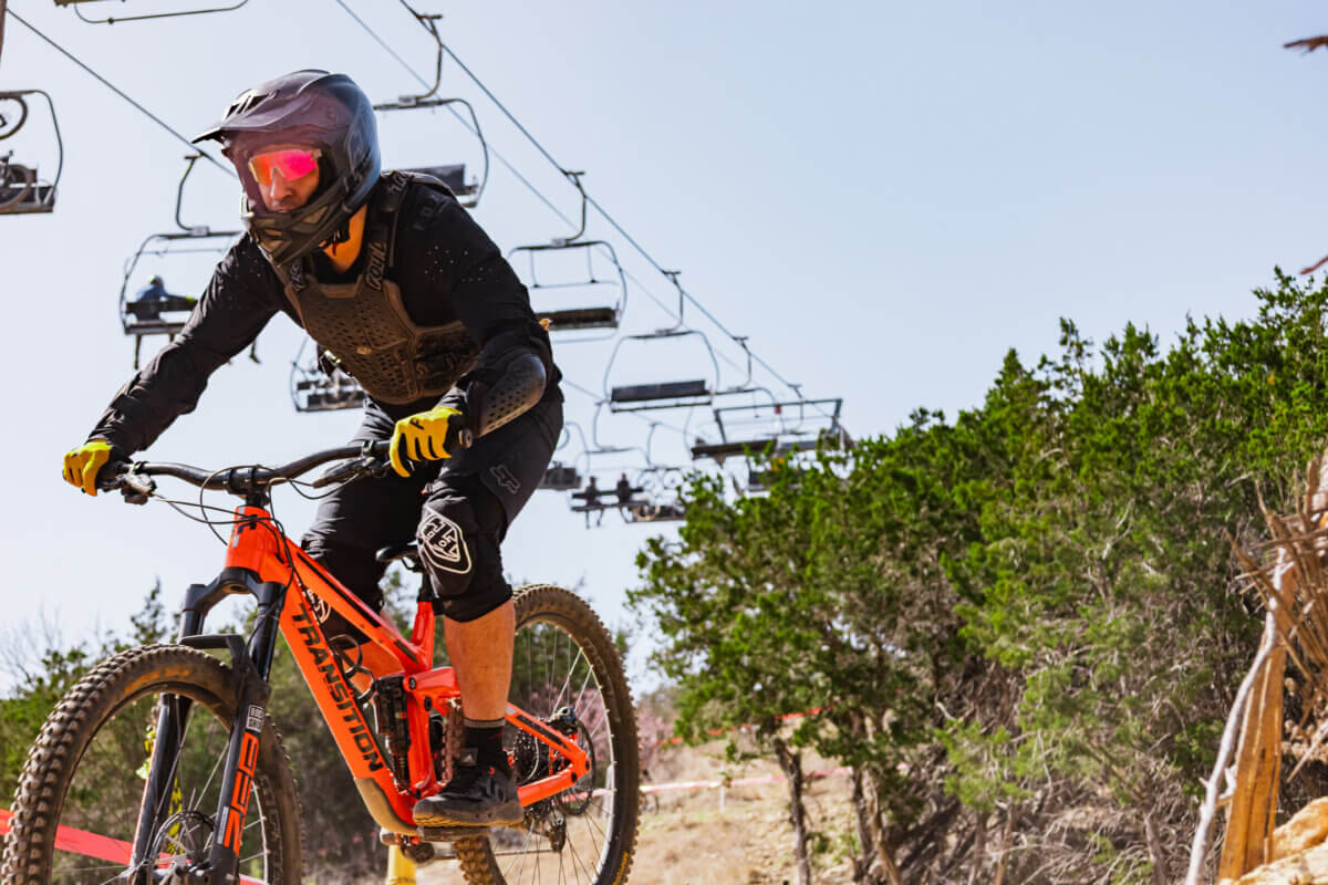 How to Eat, Shop & Play Your Way Through Texas - 4 A thrillseeker rides a mountain bike over rocky terrain.