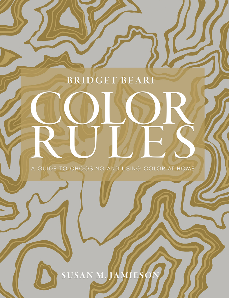 This Designer Wrote the Book on Creating Colorful Spaces — Literally! - 8 Book cover for "Color Rules" by designer Susan M. Jamieson, featuring gold abstract line patterns on a gray background with white text—perfect inspiration for creating colorful spaces.