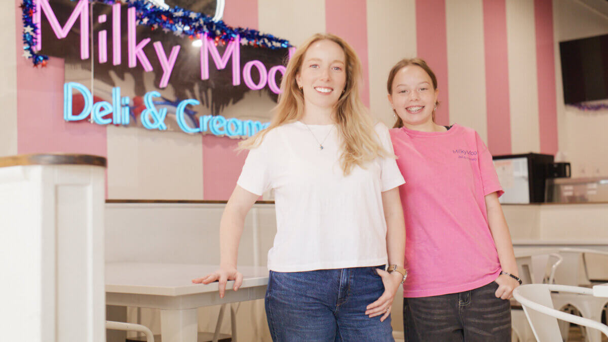 The Inside Scoop on Milky Moo's: Meet the Maker of Alabama's Best Ice Cream - 7 Elizabeth Shanks stands next to her daughter inside Milky Moo's Creamery.