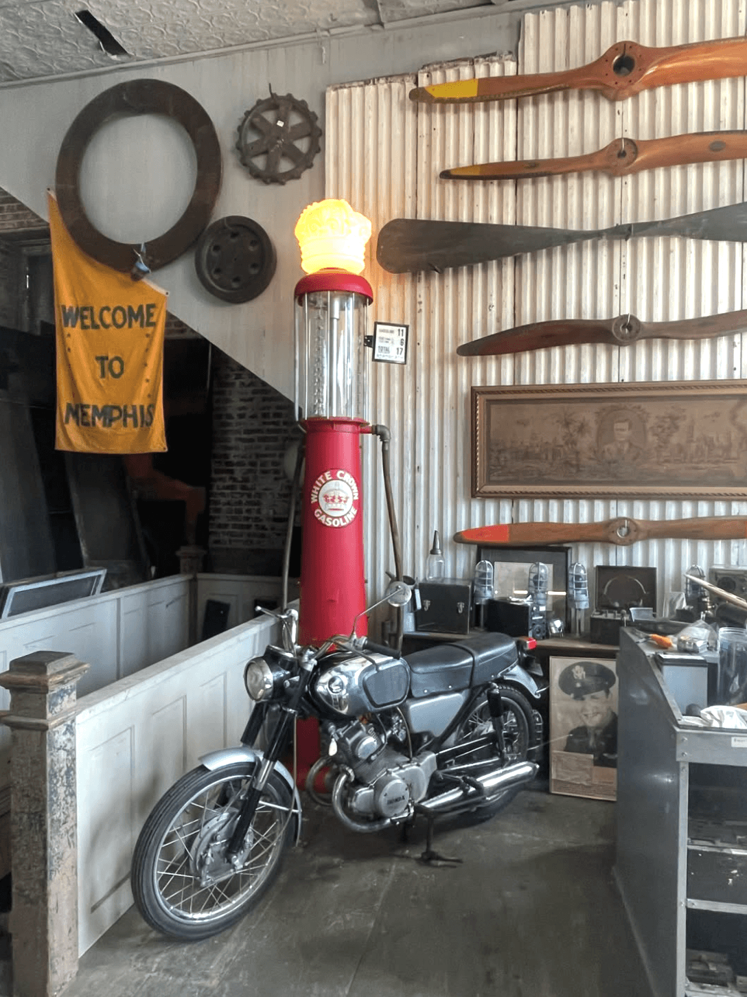 Your Guide to Antiquing in Memphis: 10 Shops Worth Exploring - 3 A smattering of vintage finds in Memphis, including a motorcycle.