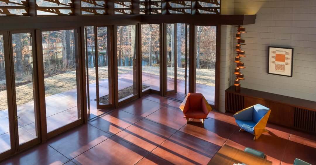 7 Southern Art Museums & Installations Worth Planning a Trip Around - 10 Interior of Frank Lloyd Wright’s reconstructed Bachman-Wilson Usonian house at Crystal Bridges.