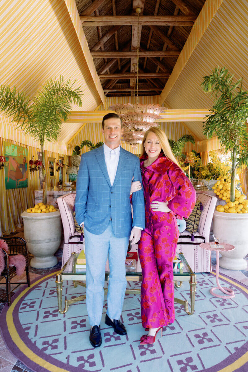 Your Home Should Tell Your Story — and Leigh Misso Wants to Help You Write It - 2 Kevin and Leigh Misso stand together in a room featuring architectural decor and yellow striped walls.